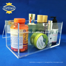 Jinbao personnaliser acrylique matériau plastique maquillage vitrine présentoirs